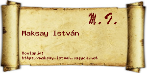 Maksay István névjegykártya