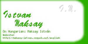 istvan maksay business card