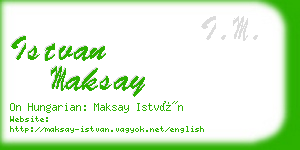 istvan maksay business card